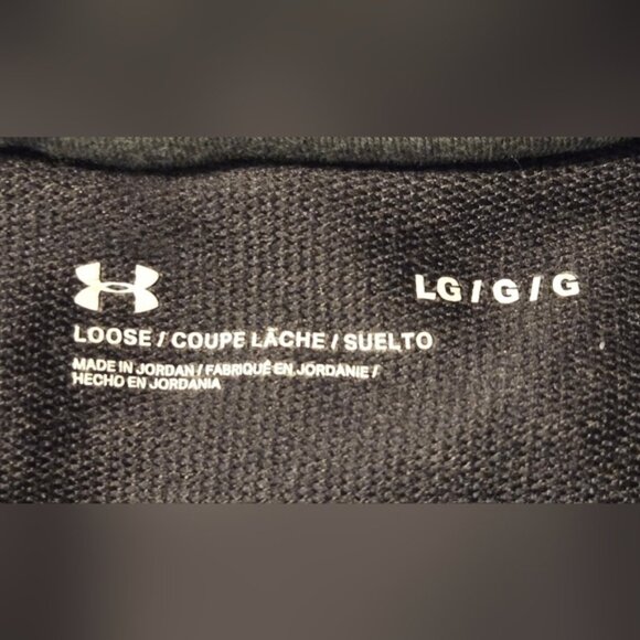Under Armour Charcoal Grey Rival Terry Taped Pullover Hoodie - Picture 9 of 10